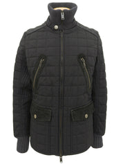 キルティングロゴエンブレムジャケット ブラック