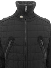 キルティングロゴエンブレムジャケット ブラック