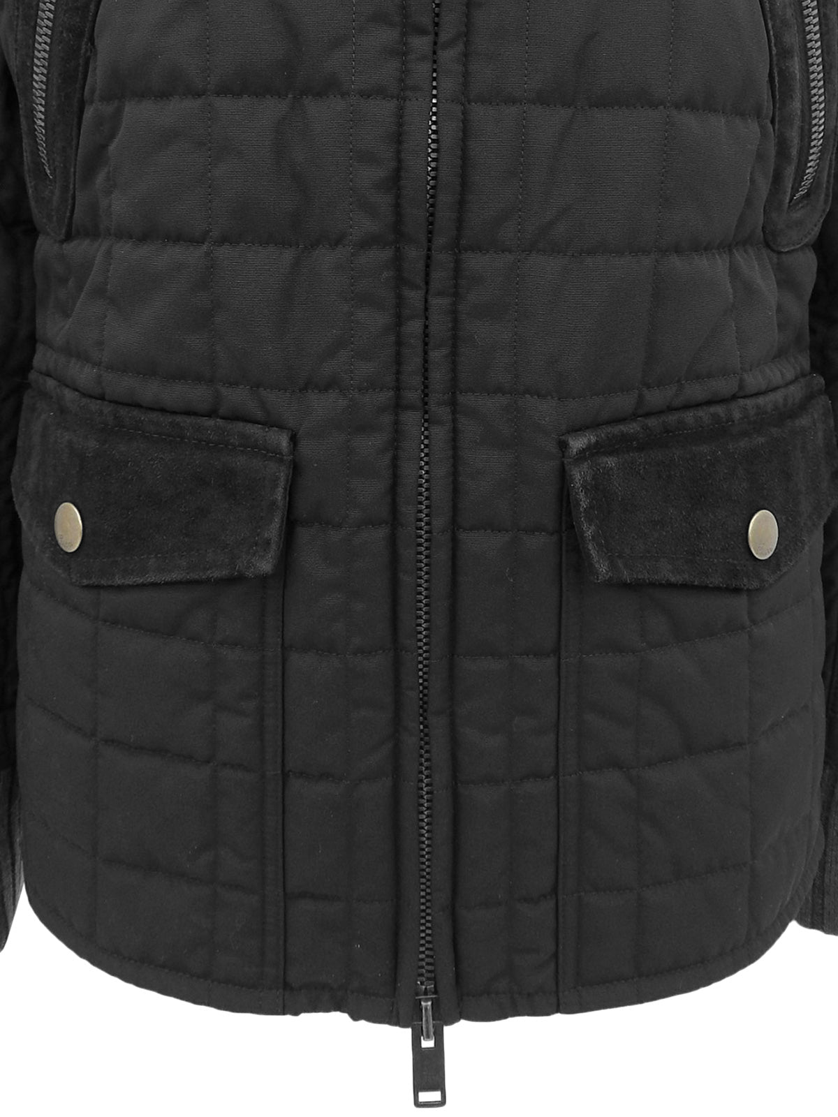 キルティングロゴエンブレムジャケット ブラック