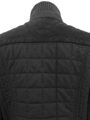 キルティングロゴエンブレムジャケット ブラック