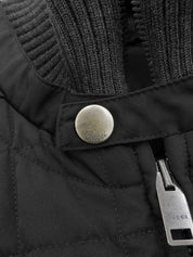 キルティングロゴエンブレムジャケット ブラック