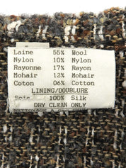 CCマークボタンツイードジャケット カーキ/グレー