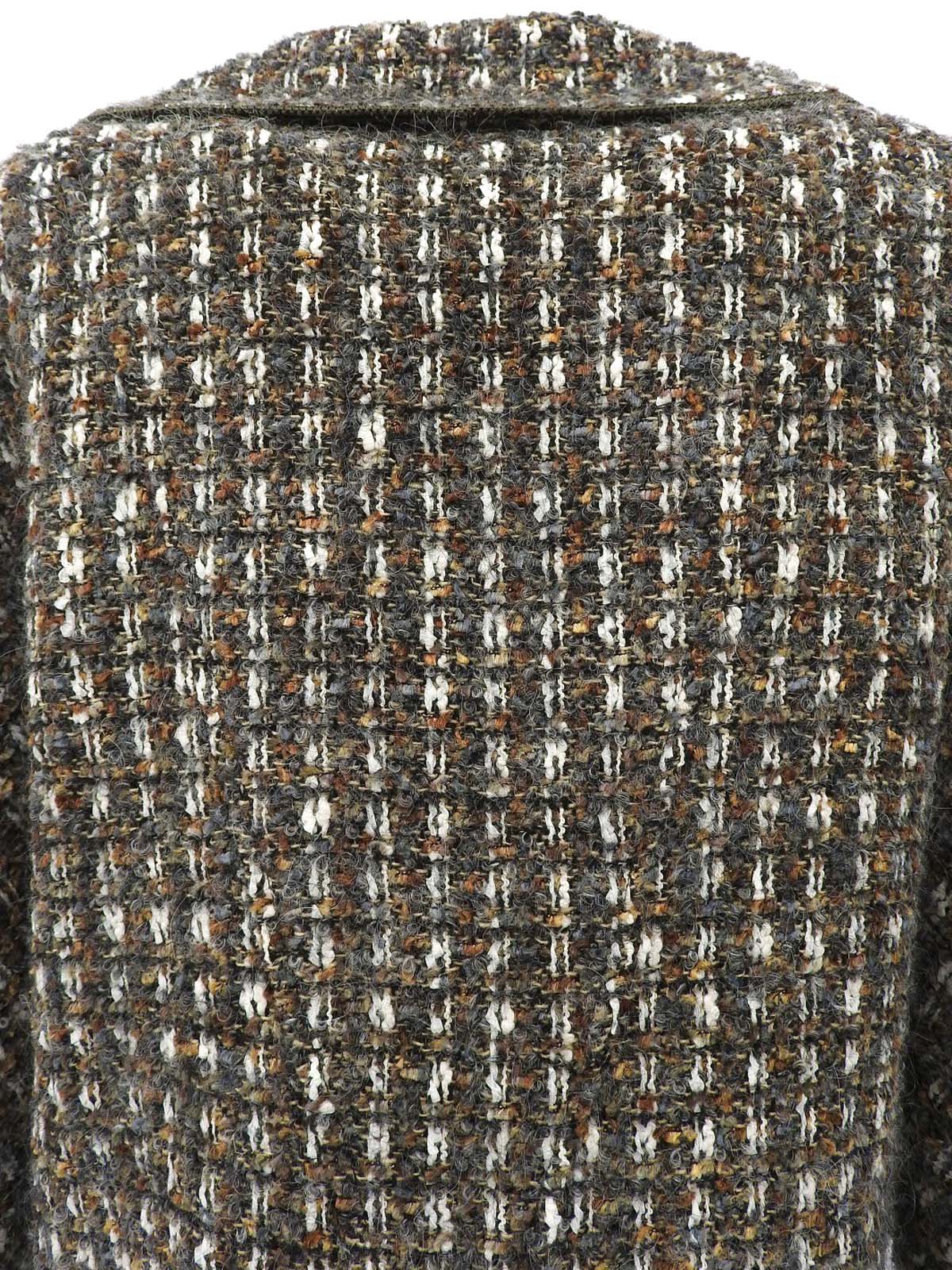 CCマークボタンツイードジャケット カーキ/グレー