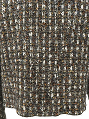 CCマークボタンツイードジャケット カーキ/グレー