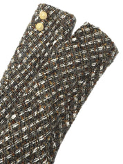 CCマークボタンツイードジャケット カーキ/グレー