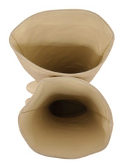 Matelasse Stitch CC Mark Plate Long Boots Ivory