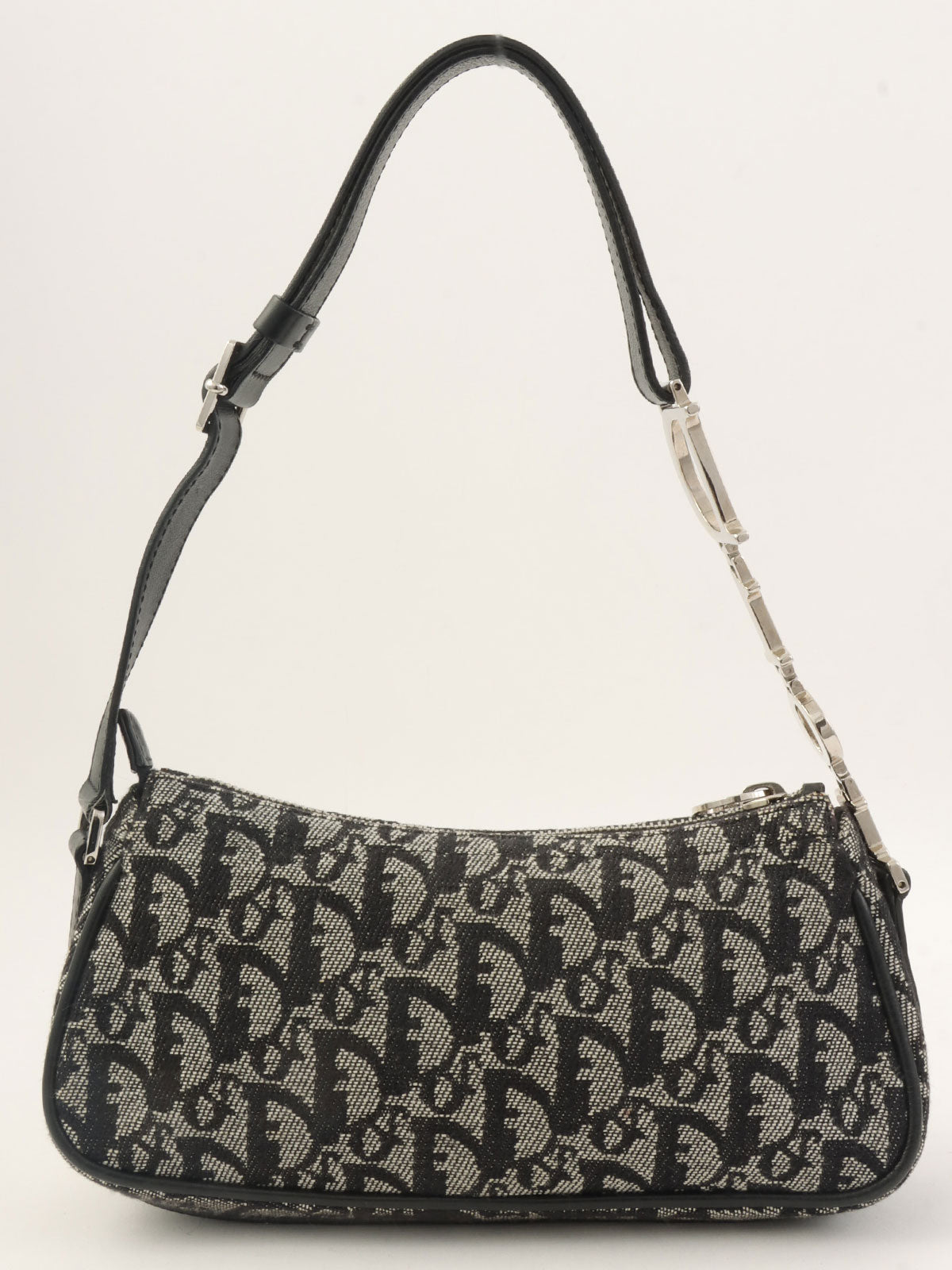 Trotter Pattern Logo Plate Shoulder Bag Black