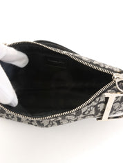 Trotter Pattern Logo Plate Shoulder Bag Black