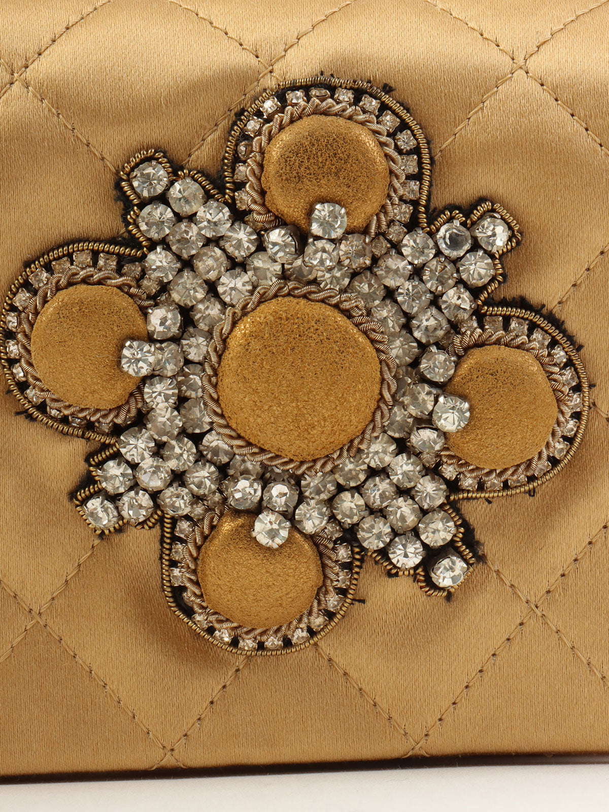 2005年頃製 ラインストーンデザインモチーフチェーンショルダーバッグ ブロンズ