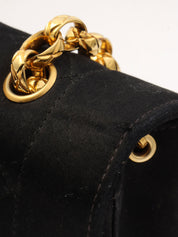 1990年頃製 サテンクラシックフラップチェーンバッグミニ ブラック