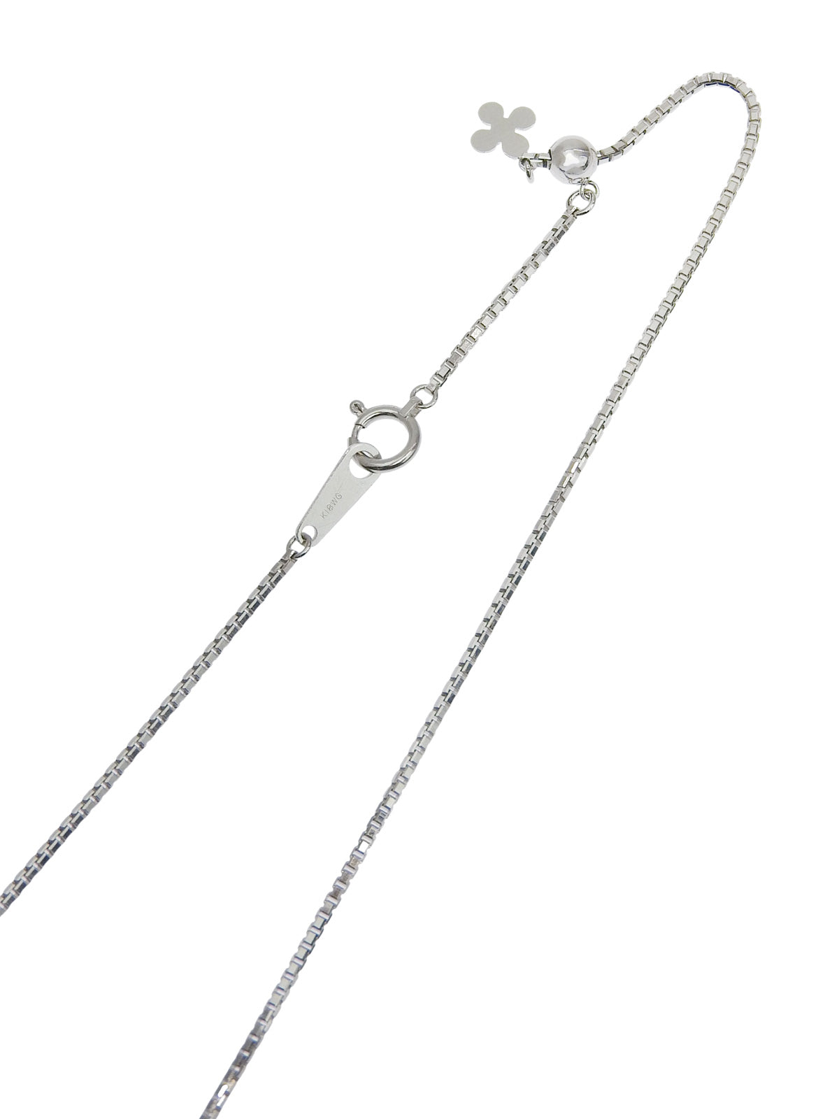 18Kダイヤモンドルビーデザインネックレス シルバー/チェリーレッド