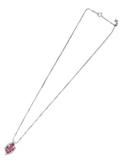 18Kダイヤモンドルビーデザインネックレス シルバー/チェリーレッド