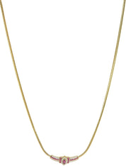 18Kダイヤモンドルビーデザインネックレス ゴールド/チェリーレッド