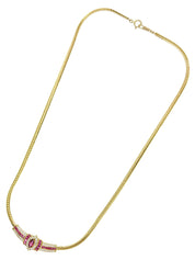 18Kダイヤモンドルビーデザインネックレス ゴールド/チェリーレッド