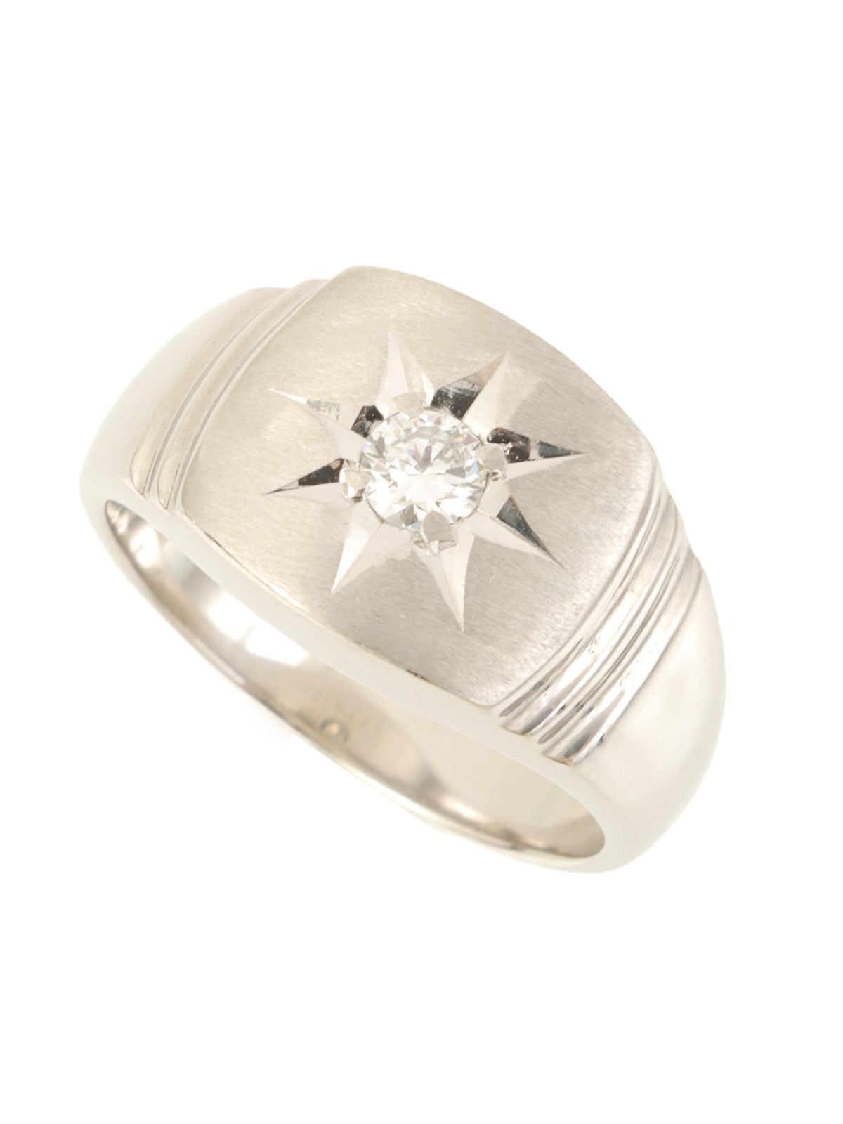 プラチナダイヤモンドデザインリング シルバー