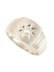 プラチナダイヤモンドデザインリング シルバー