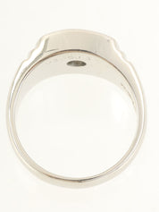 プラチナダイヤモンドデザインリング シルバー