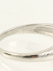 Platinum Ruby Diamond Ring in Silver/Cherry Red