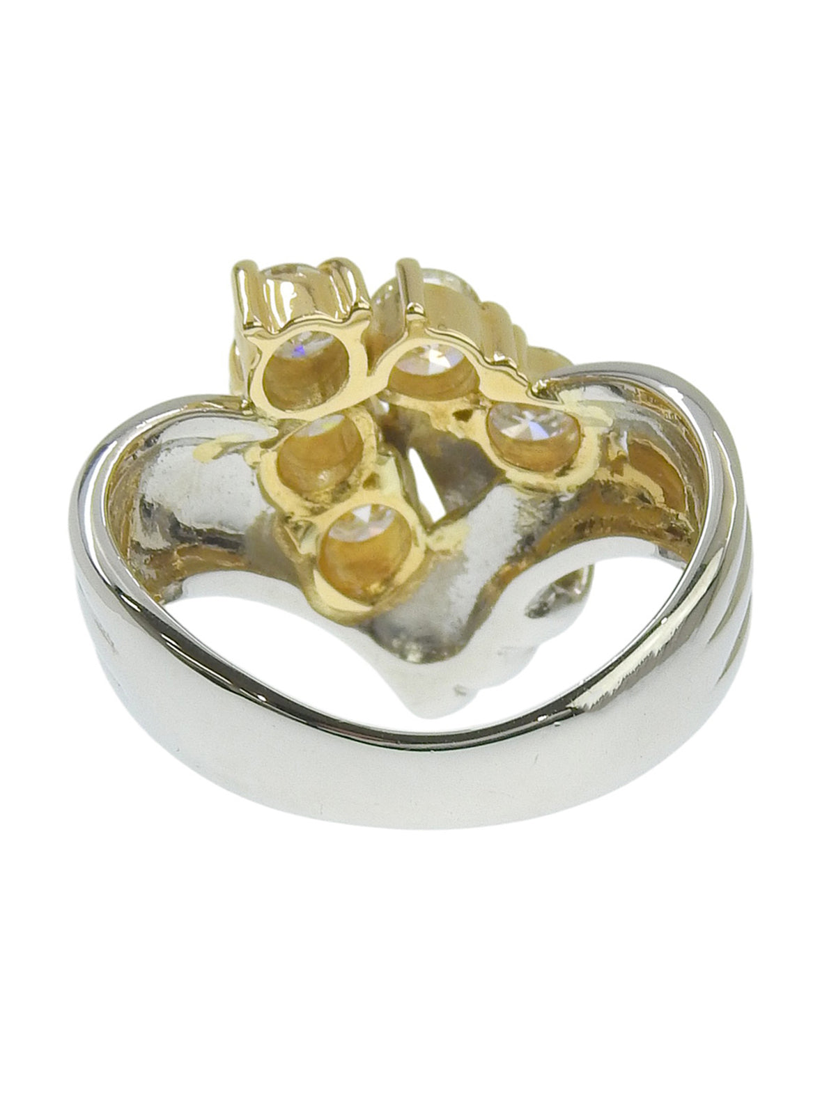 18Kプラチナダイヤモンドデザインリング シルバー/ゴールド