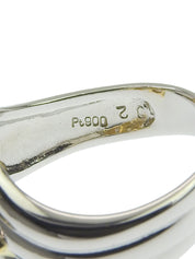 18Kプラチナダイヤモンドデザインリング シルバー/ゴールド