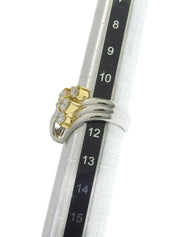 18Kプラチナダイヤモンドデザインリング シルバー/ゴールド