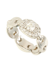 プラチナダイヤモンドデザインリング シルバー