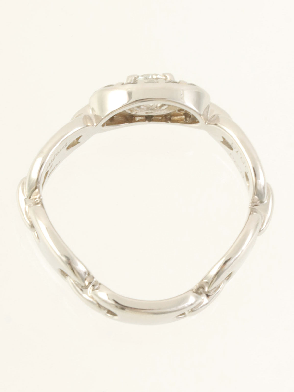 プラチナダイヤモンドデザインリング シルバー