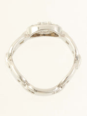 プラチナダイヤモンドデザインリング シルバー