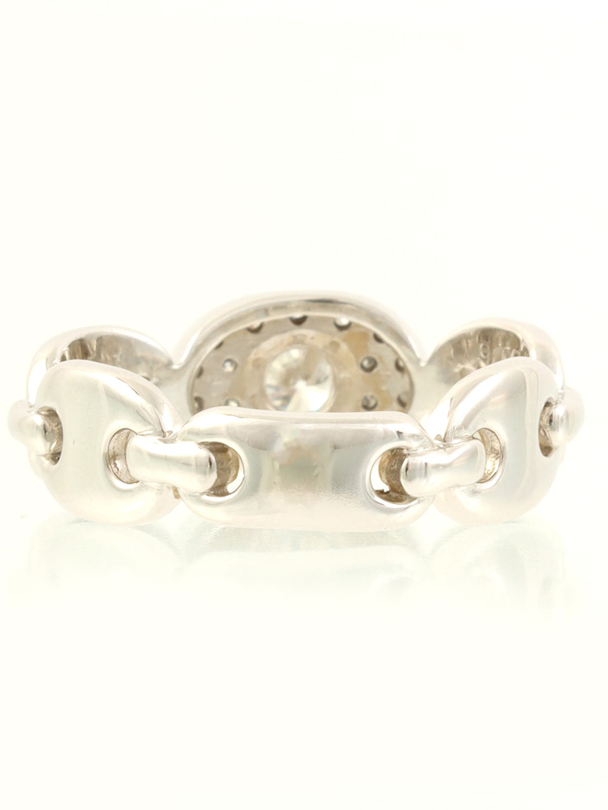 プラチナダイヤモンドデザインリング シルバー