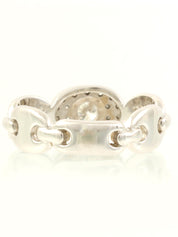 プラチナダイヤモンドデザインリング シルバー