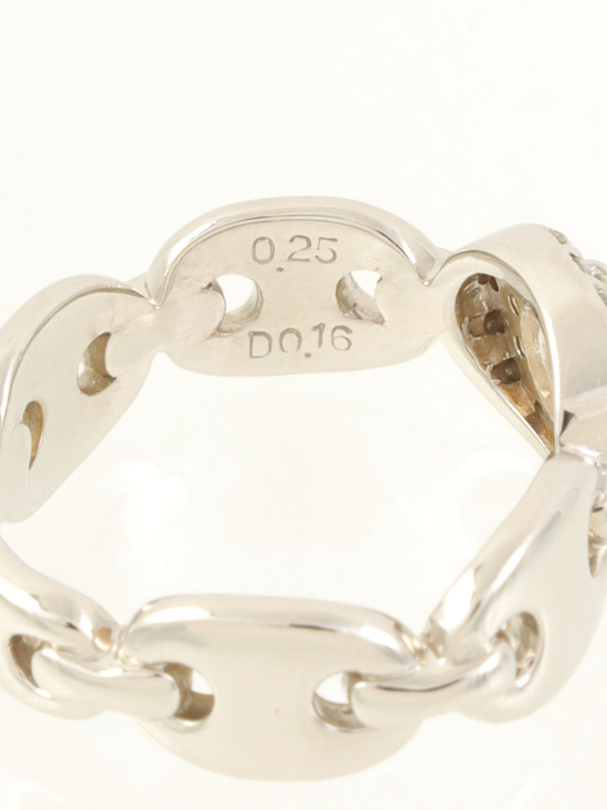 プラチナダイヤモンドデザインリング シルバー