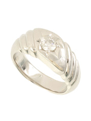 Platinum Diamond Design Ring Silver