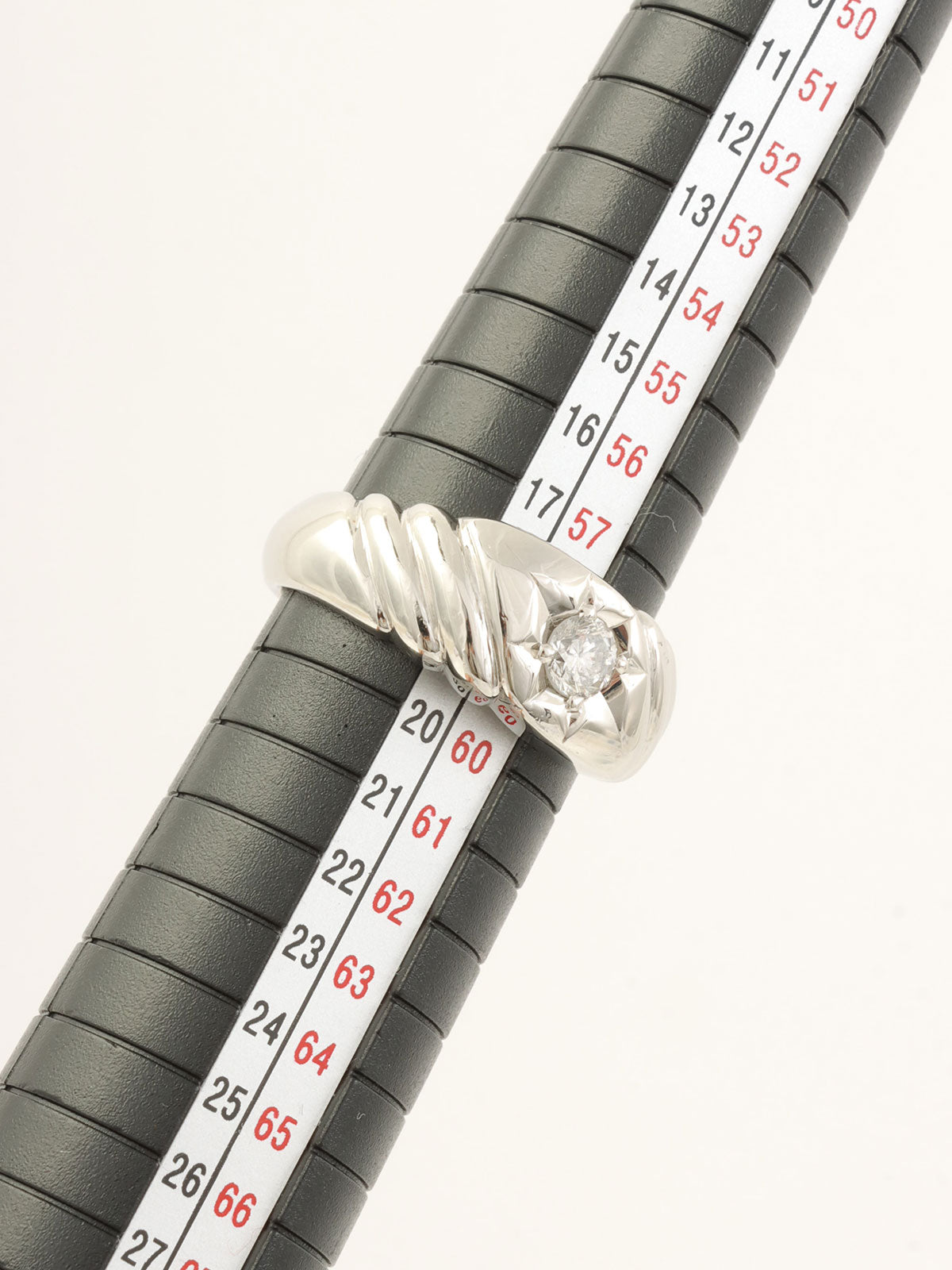 Platinum Diamond Design Ring Silver