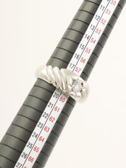 Platinum Diamond Design Ring Silver