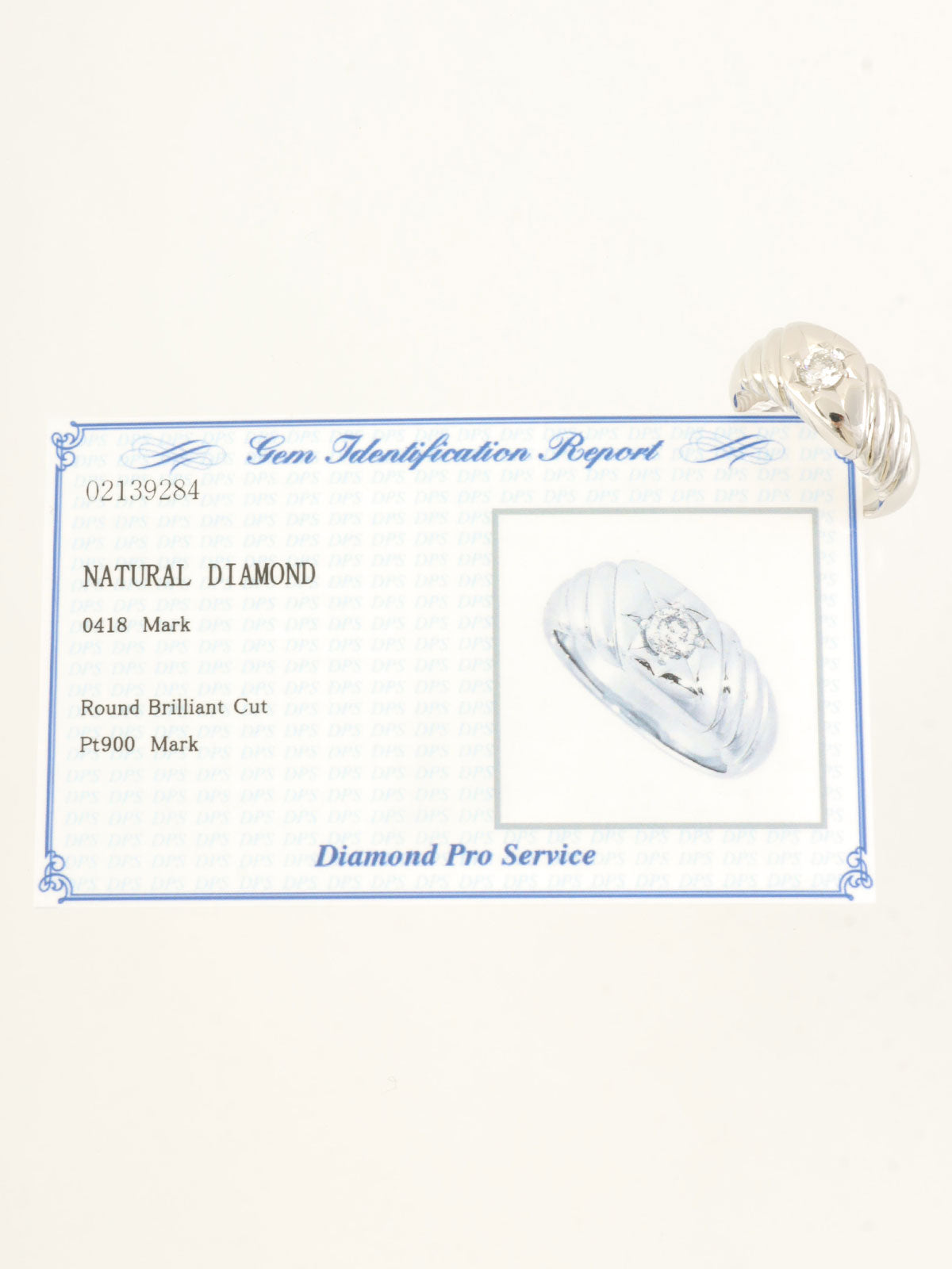 Platinum Diamond Design Ring Silver