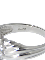 铂金红宝石钻石戒指，银色/粉色