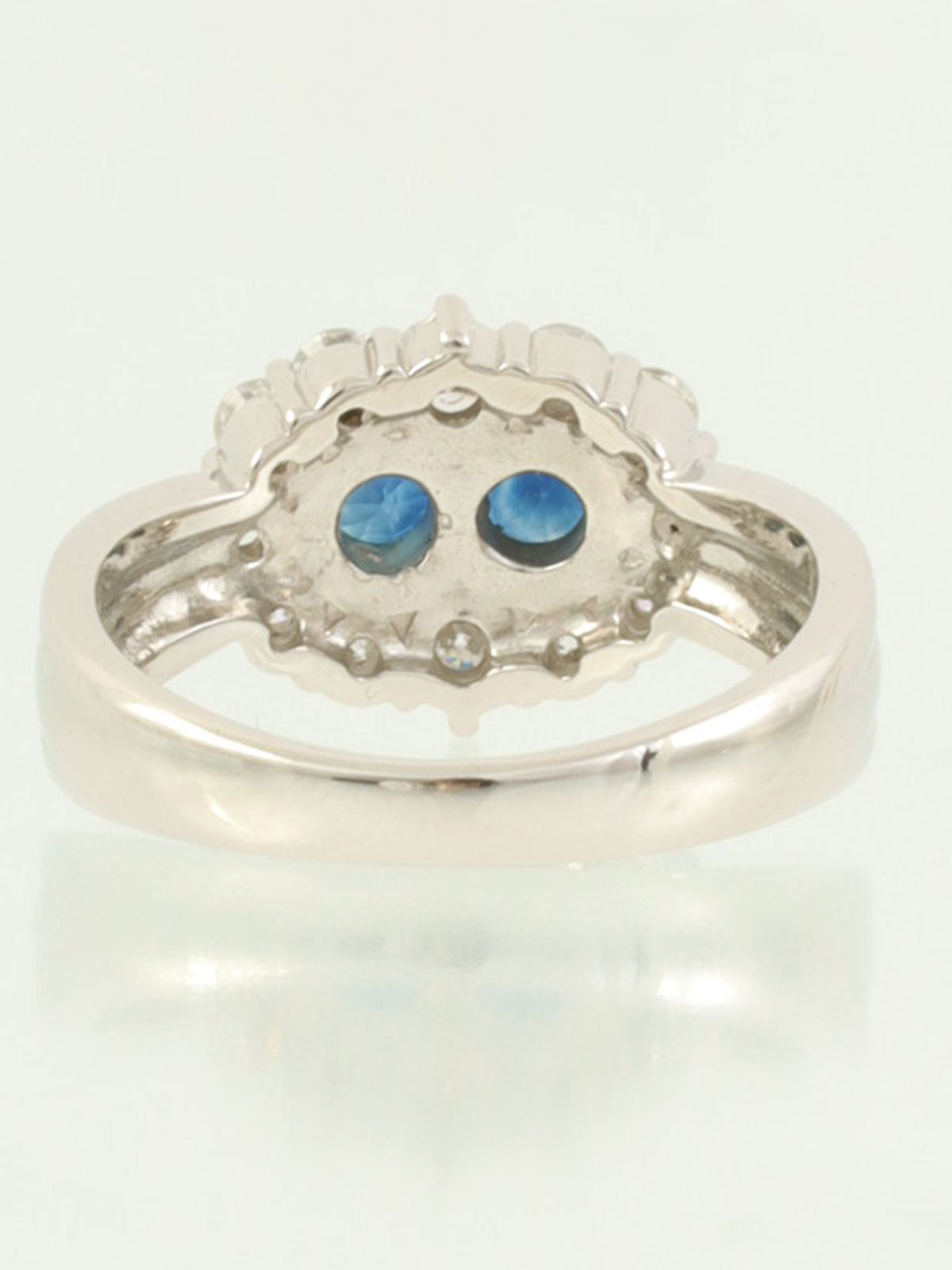 プラチナサファイアダイヤモンドデザインリング シルバー/ブルー