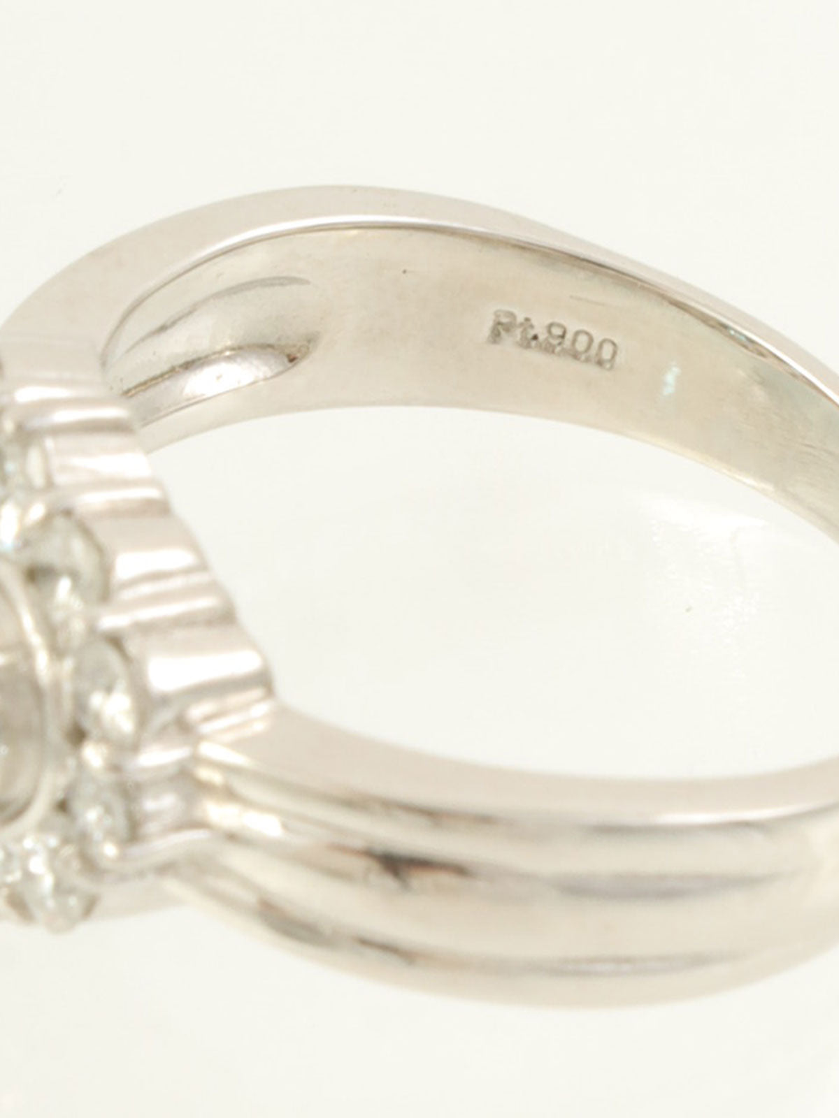 プラチナサファイアダイヤモンドデザインリング シルバー/ブルー