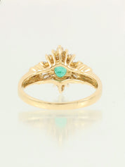 18Kエメラルドダイヤモンドデザインリング ゴールド/グリーン