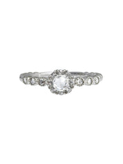 18Kダイヤモンドホワイトゴールドリング シルバー