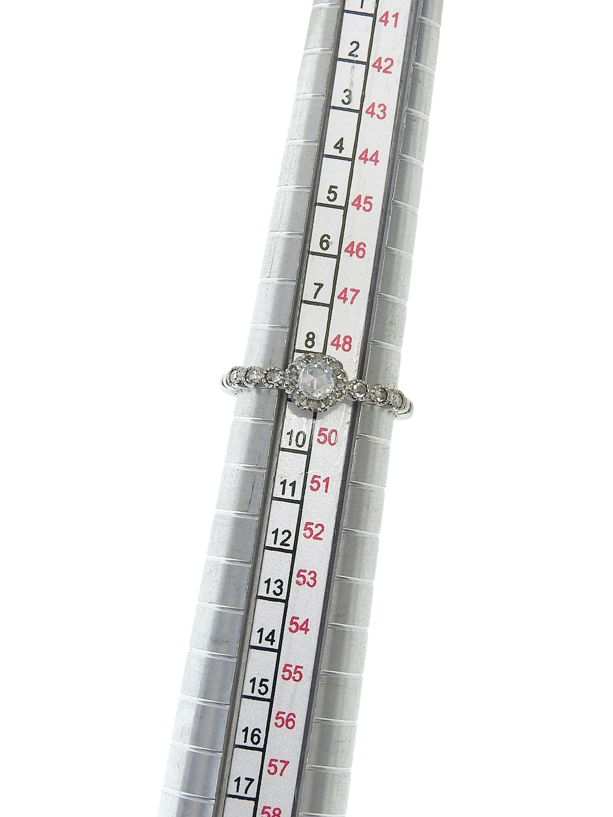 18Kダイヤモンドホワイトゴールドリング シルバー