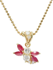 18Kダイヤモンドルビーデザインネックレス ゴールド/チェリーレッド