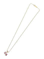 18Kダイヤモンドルビーデザインネックレス ゴールド/チェリーレッド