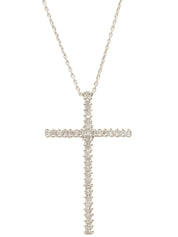 18Kダイヤモンドクロスモチーフネックレス シルバー