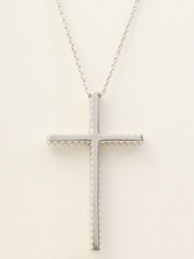 18Kダイヤモンドクロスモチーフネックレス シルバー