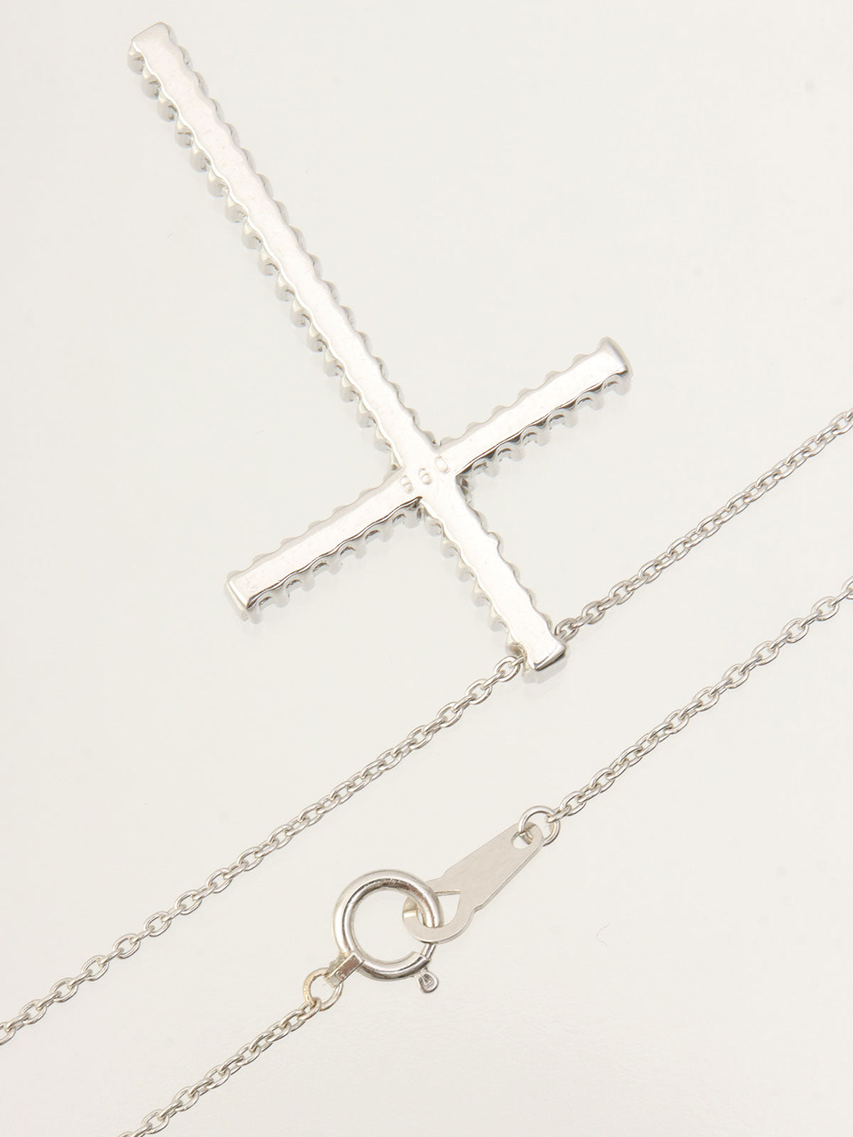 18Kダイヤモンドクロスモチーフネックレス シルバー