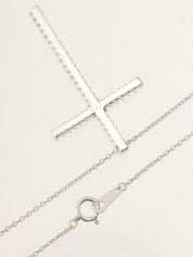 18Kダイヤモンドクロスモチーフネックレス シルバー