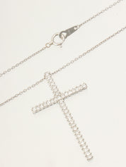 18Kダイヤモンドクロスモチーフネックレス シルバー