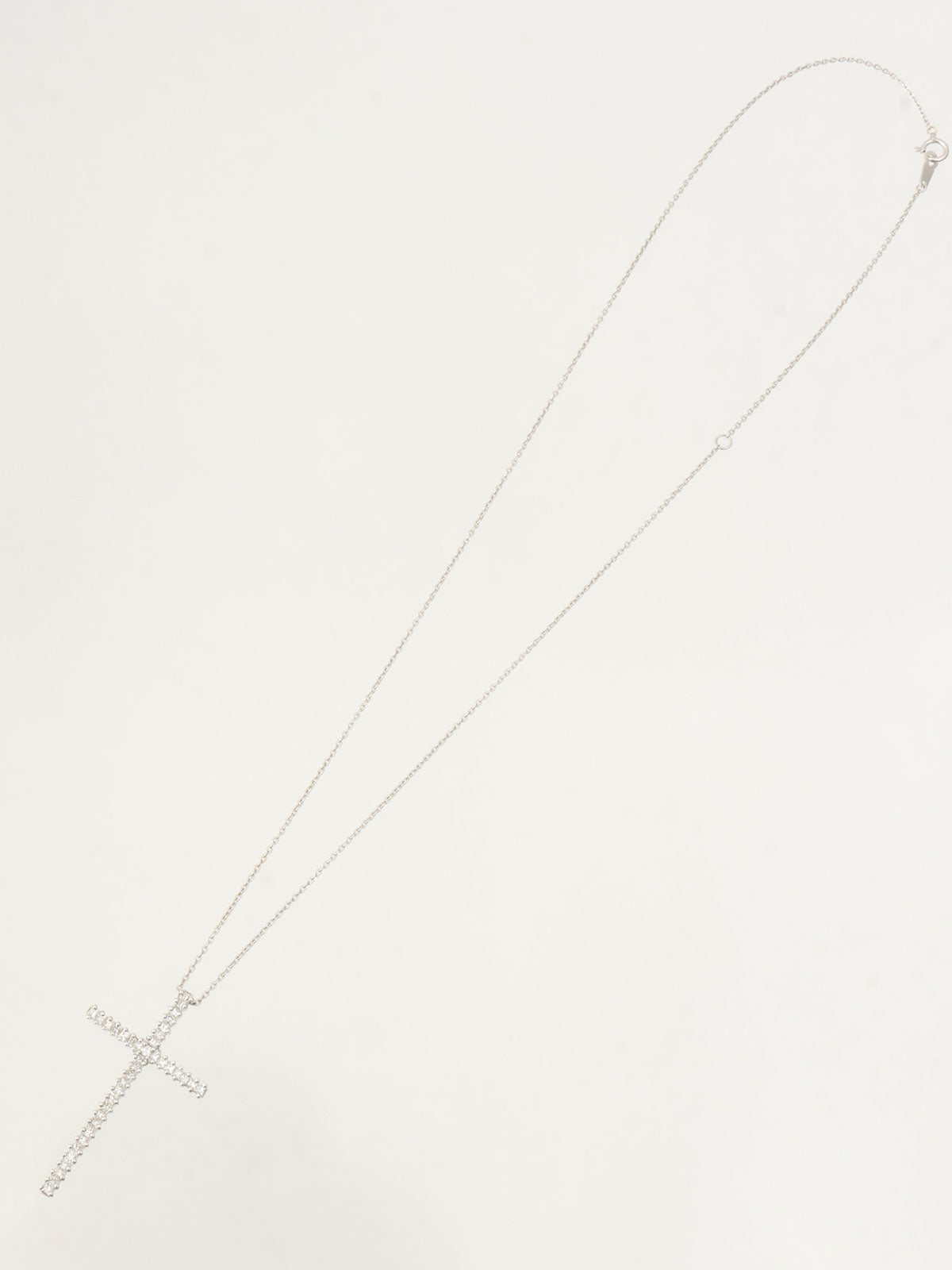 18Kダイヤモンドクロスモチーフネックレス シルバー