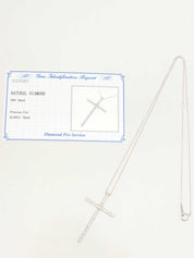 18Kダイヤモンドクロスモチーフネックレス シルバー